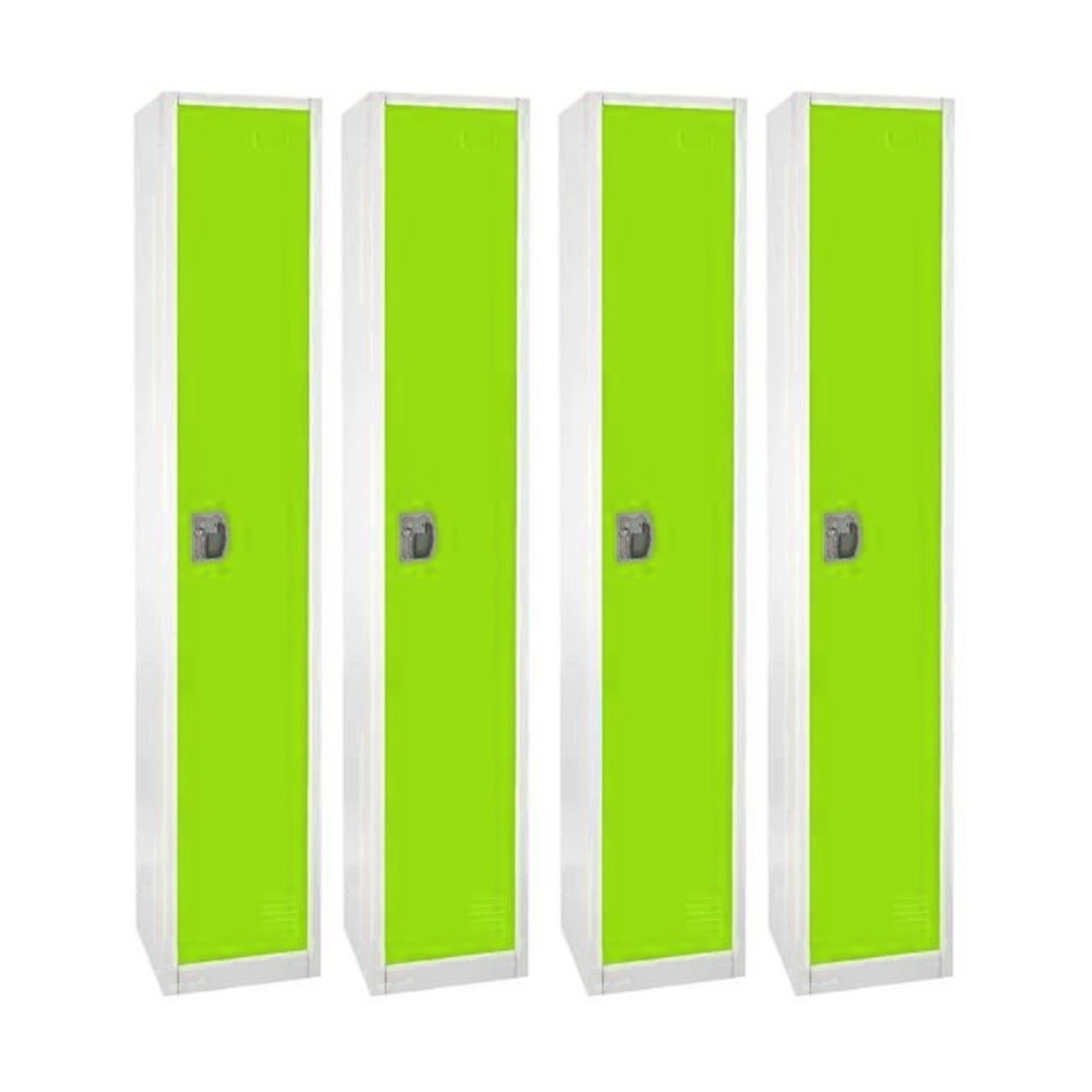 Alpine, 72in.H 1-Tier Steel Storage Locker, Green, 2-Pack, Height 72 in, Width 12 in, Color Green, Model# ADI629-201-GRN-4PK